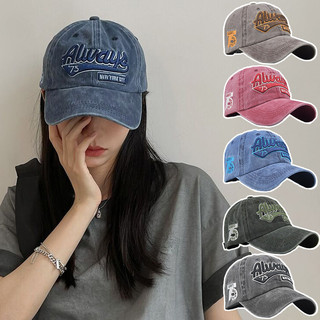 Retro Mũ Bóng Chày Thời Trang Chữ Hip Hop Mũ Rửa Cotoon Giải Trí Snapback Mũ Chống Nắng Dành Cho Nam Nữ