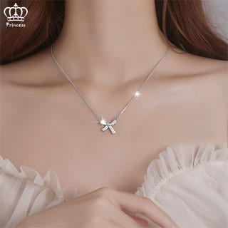 Nơ Ngọt Ngào Zircon Vòng Cổ Cho Nữ Đơn Giản Bạc Chắc Chắn Mặt Dây Chuyền Dây Chuyền Phụ Kiện Thời Trang Món Quà Trang Sức
