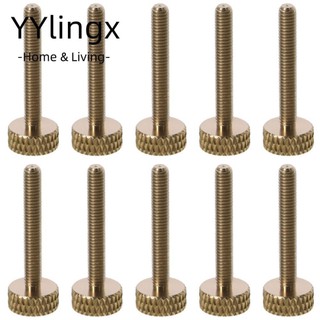 10 chiếc Đầu phẳng, Ốc vít ngón tay cái bằng đồng màu vàng, Bu lông đồng thau phẳng điện tử Máy móc