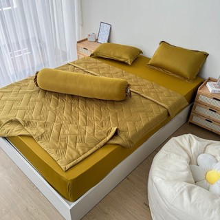 Bộ chăn ga gối REE Bedding DƯA CẢI chần bông chất thun lạnh TL262 đủ size giường nệm M10