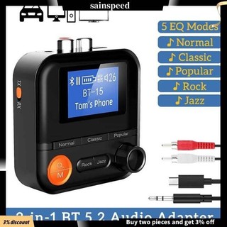 Ainspeed Bộ thu phát 5.2 tương thích Bluetooth không dây Bộ chuyển đổi âm thanh nổi HiFi có hỗ trợ màn hình AUX 2RCA