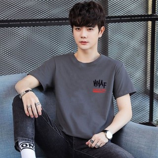 Cotton Nguyên Chất Mùa Hè Phong Cách Mới Áo Thun Ngắn Tay Nam Cổ Tròn Thời Trang Phiên Bản Hàn Quốc Rời Kích Thước Lớn Thường Ngày Hàng Đầu
