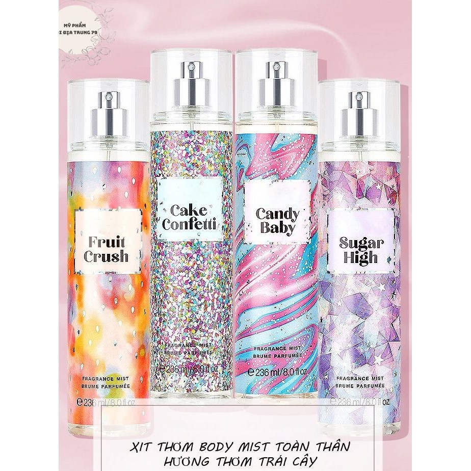 Xịt thơm toàn thân body mist 236ml ngọt ngào , dịu dàng