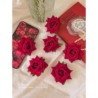 (Bán buôn-chuyên sỉ) Kẹp tóc hoa hồng đỏ