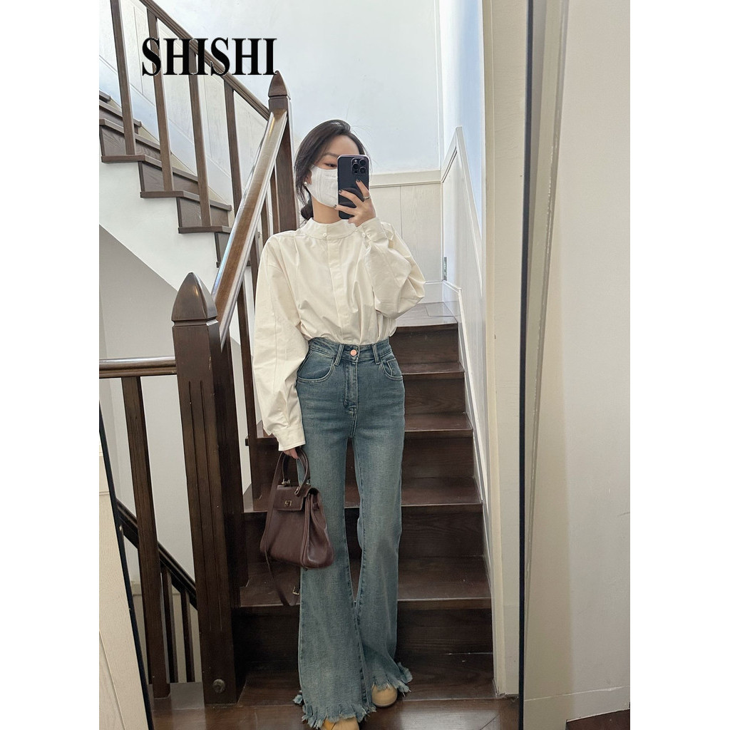 SHISHI quần ống rộng quần nữ jean Cute Thời trang phổ biến Cổ điển WNK2430EV3 13Z240325