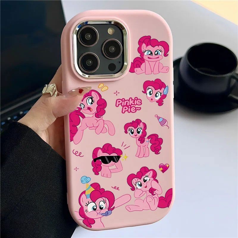 Ốp điện thoại My Little Pony Becky mới phù hợp cho iPhone 11 12 Pro Max X XR XS Cute Max SE 7 Plus 8 Plus 13 Pro Max 14 Pro Max Ốp điện thoại giảm xóc toàn màn hình màu hồng