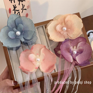 Retro Phalaenopsis Nhẹ Nhàng Phụ Kiện Tóc Hoa Cao Cấp Đầu Lưng Kẹp Tóc Nữ Cao Đuôi Ngựa Kẹp