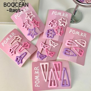 4 cái / lốc kẹp tóc, phụ kiện tóc tam giác ngôi sao, hình tình yêu dopamine dressing matt frosted kẹp tóc