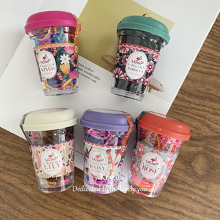  Kovoi   xuân hè Phong cách mới Cốc hoa dùng một lần Dây cao su đóng hộp Dây buộc tóc Dây buộc tóc Vòng tóc Cô gái dễ thương Phụ kiện tóc trái tim Học sinh 