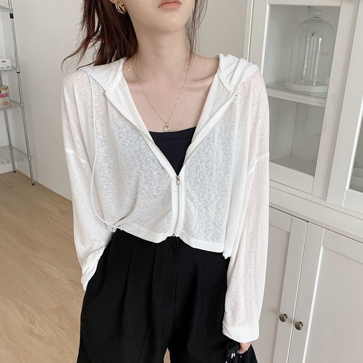 Áo khoác Cardigan chống nắng Áo khoác nữ Khăn choàng mỏng dài tay có mũ trùm đầu rộng Quần áo chống nắng nữ Áo khoác Cardigan chống nắng hàng đầu ngắn Áo khoác nữ Khăn choàng mỏng dài tay có mũ trùm đầu Quần áo chống nắng rộng rãi cho nữ Áo ngắn 24.4.2