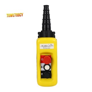 Mặt dây chuyền điều khiển nâng XAC-A2913 Công tắc nút nhấn cầm tay chống nước có tay cầm tời điện, 2 nút có hai chức năng dừng khẩn cấp và tốc độ