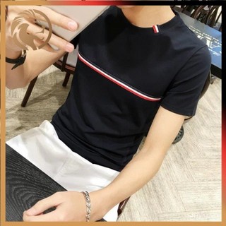 Áo thun nam ngắn tay mùa hè Áo thun nam hợp thời trang nửa tay cổ tròn Hàn Quốc Slim Fit Áo thun nửa tay