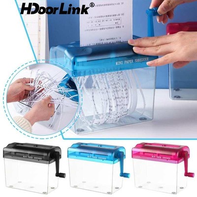 Hdoorlink Máy hủy tài liệu Mini Máy hủy tài liệu di động Dụng cụ cắt giấy Biên lai Vé Cắt hóa đơn cho văn phòng tại nhà