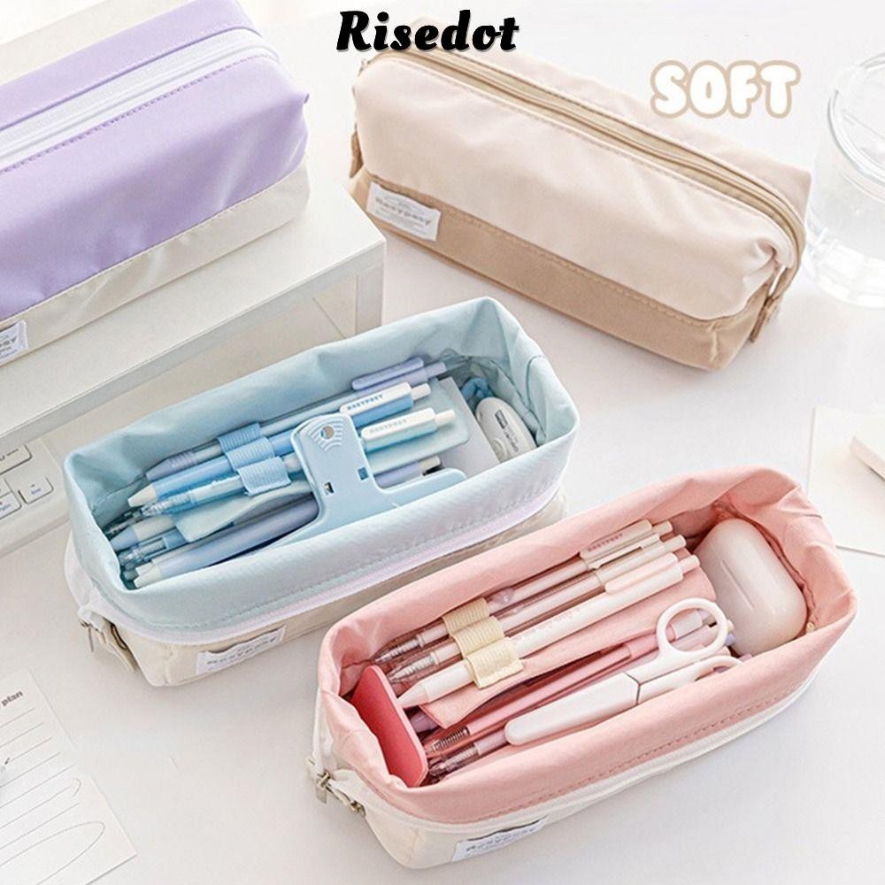 Risedot Đựng Bút PISTA Màu Trơn Sức Chứa Lớn Bền Bỉ Có Thể Gập Lại