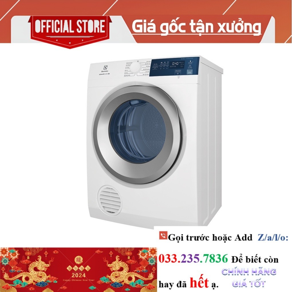 R.ẻ> [EDS854J3WB]  Máy sấy thông hơi Electrolux 8.5 kg EDS854J3WB