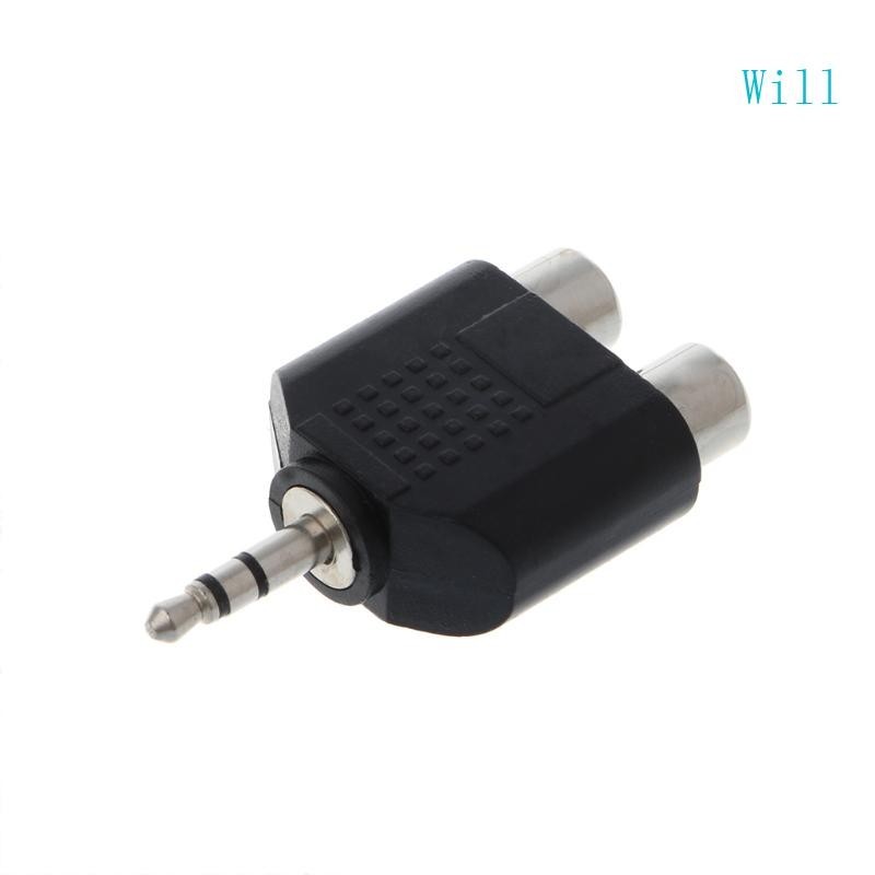 Sẽ mạ vàng 3 5mm Stereo o Male Plug sang 2 RCA nữ Jack Y Splitter Adapter