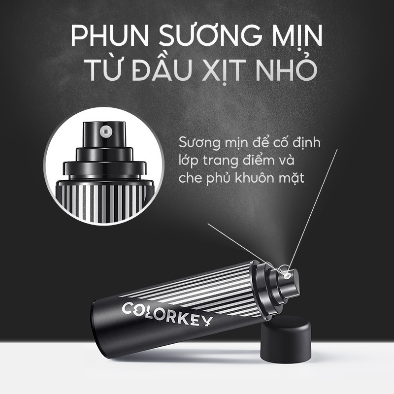 Ảnh 7 của Xịt Khóa Nền Colorkey cố định lớp makeup lâu trôi, dưỡng ẩm, kiềm dầu chống thấm nước 100Ml