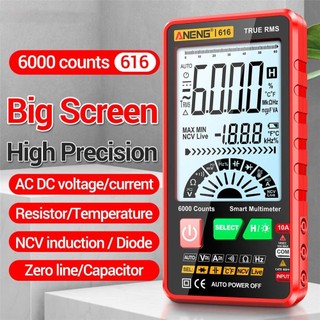 Diymore ANENG 616 Đèn nền màn hình lớn Đồng hồ vạn năng kỹ thuật số 6000 Đếm AC DC Điện áp Dòng điện Multímetro Công cụ kiểm tra