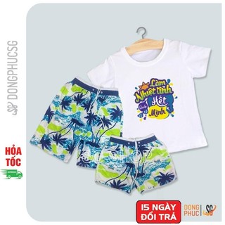 Đồ đi biển nam nữ hoặc gia đình hội nhóm set gồm áo thun và quần nổi bật mẫu DDB91 | DONGPHUCSG