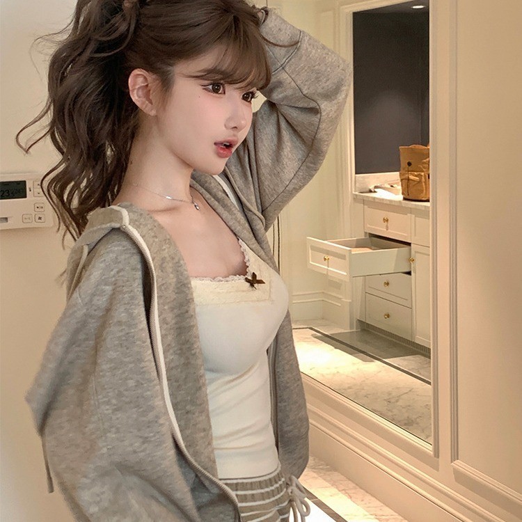 Áo 2 dây có mút ngực nơ ren form ôm MMT296 | BigBuy360 - bigbuy360.vn