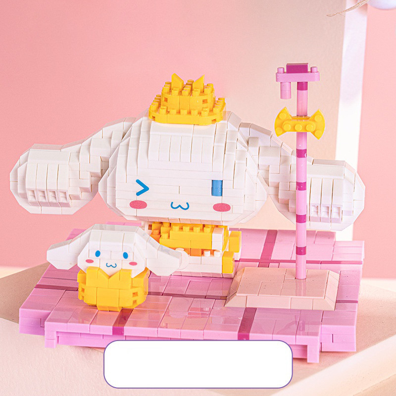 Mô hình lắp ráp Cinnamoroll đáng yêu-đồ chơi Trang trí đồ tạo hình bàn-Một món quà cho một cô gái