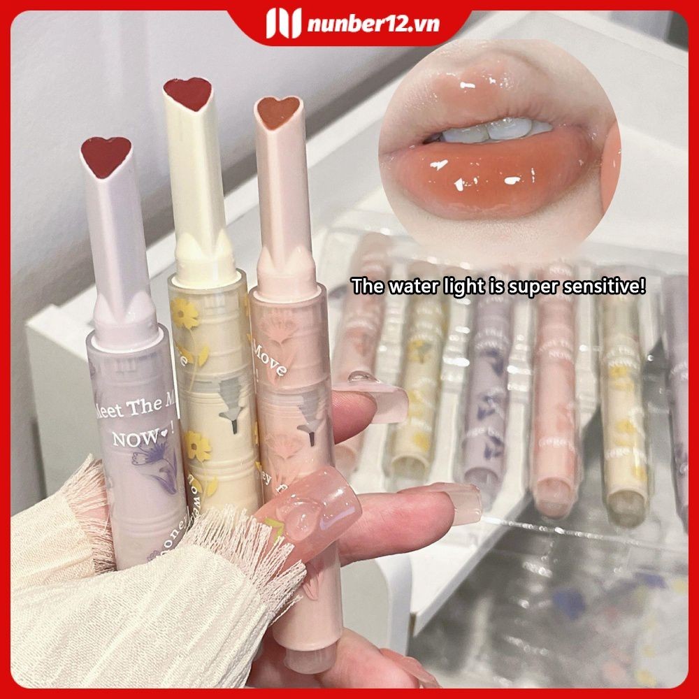 Son môi Gege Bear Flower Words Honey Lipstick Dưỡng ẩm Gương Gloss Jelly Love Lipstick Lipstick Pen (number12.vn.)