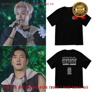 Kpop SUPER Junior SUPER SHOW 9 ĐƯỜNG Ở Nhật Bản Cổ Tròn Cotton T Tay Ngắn Cotton T Áo Sơ Mi Nam / Nữ Cặp Đôi Quần Áo