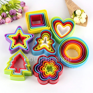 5 cái / bộ bánh quy bánh quy diy khuôn trái tim ngôi sao hình hoa tròn cắt khuôn làm bánh dụng cụ cắt trái cây khuôn trứng nhà bếp dụng cụ nướng bánh