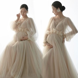 Phụ nữ mang thai ảnh quần áo studio phong cách mới cao cấp mẹ mang thai đầm ảnh nghệ thuật đẹp chụp ảnh quần áo