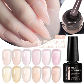 Mtssii meet across khỏa thân trong suốt poly uv gel xây dựng nhanh nối dài móng tay nghệ thuật sơn acrylic trắng trong suốt làm móng tay 7ml