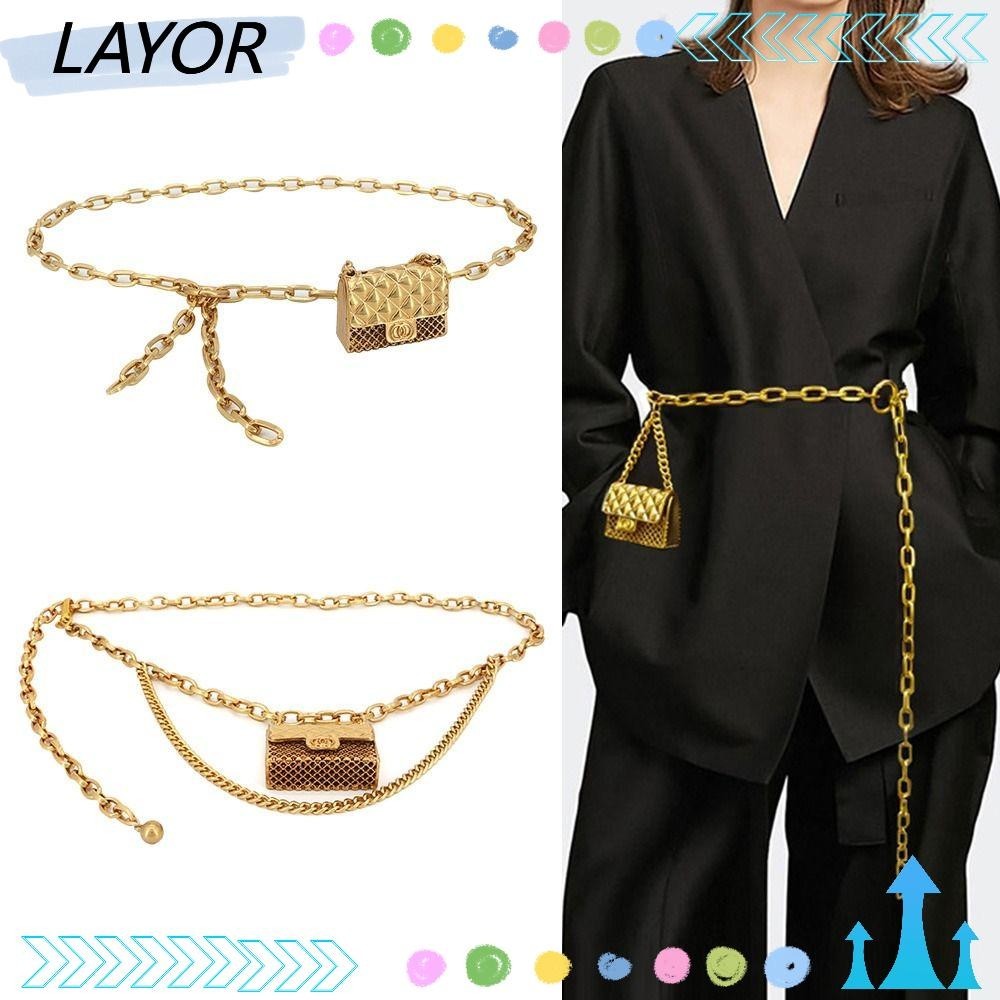 Lay Dây Xích Vàng Thiết Kế Sang Trọng Đầm Quần Jean Đảng Tua Rua Dây Thắt Lưng