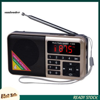 Sl y-509 đài fm kỹ thuật số máy nghe nhạc mp3 loa mini di động có đèn pin led cho ngoài trời