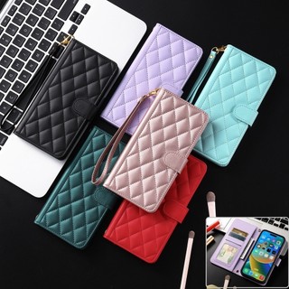  Dành Cho OPPO Reno 14F 14 Pro Reno 13 Pro 13F 12 Pro 12F 11 Pro 11F 10 Pro A79 A60 Ốp Điện Thoại Kim Cương Kiểm Tra Ví Da 14 F Flip Casing Strap 