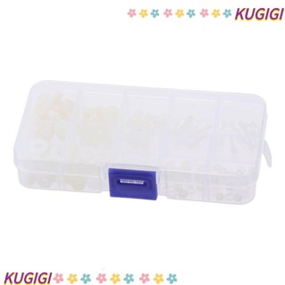 Kugigi 150 chiếc ốc vít bu lông đai ốc vòng đệm, bộ loại dây nylon trắng, an toàn m2, m2.5, m3, m4, m5 với hộp nhựa đai ốc bộ máy giặt vít
