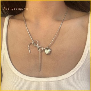 Arin trái tim mặt dây chuyền vòng cổ trái tim nơ xương đòn dây chuyền vòng cổ hợp thời trang