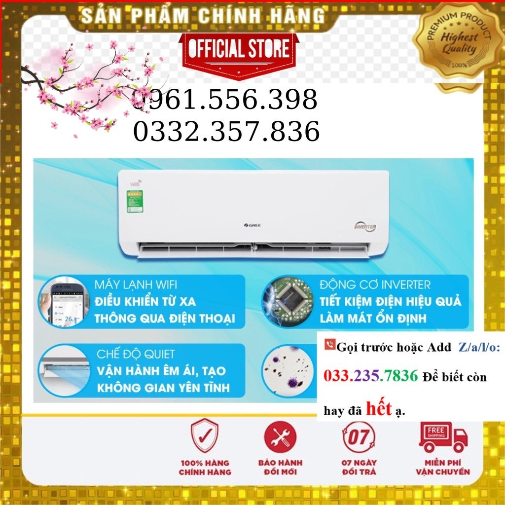 <Sale> Điều hòa Gree 12000BTU 1 chiều inverter GWC12PB-K3D0P4