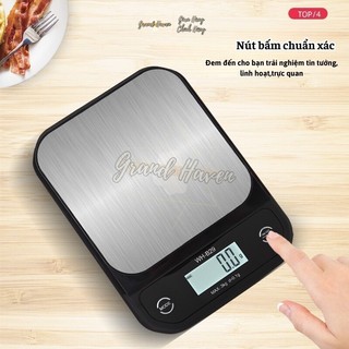 Cân tiểu ly nhà bếp màu trắng/đen Grand Haven mặt cân chống nước cân điện tử gia dụng nhà bếp nhỏ gọn 3kg 7kg