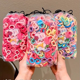 Set 100 dây thun buộc buộc tóc nữ tóc nhiều màu cho bé gái