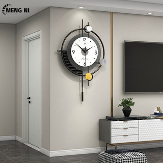 Meng NI Đồng hồ treo tường khí quyển đơn giản Phòng khách Thời trang Phòng ăn Lối vào Đồng hồ treo tường Nền trang trí Đồng hồ nghệ thuật gia đình