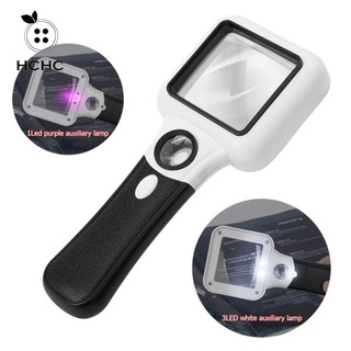 HCHC Kính lúp cầm tay, có đèn LED UV Kính lúp chiếu sáng, Kính lúp đọc sách ống kính HD di động