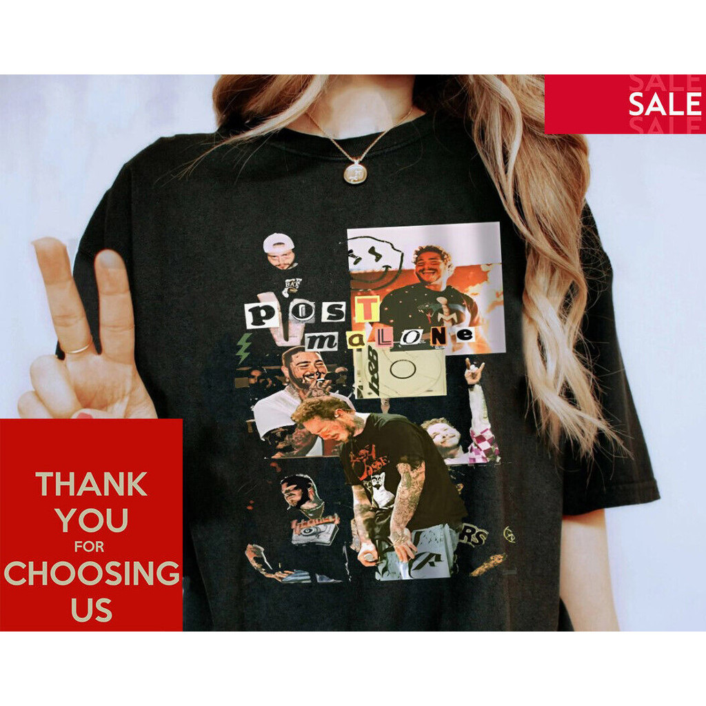 Bánh quế 2024 cho bạn bè Áo sơ mi họa tiết cổ điển Post Malone, Áo sơ mi Post Malone, Merch xs-3xl