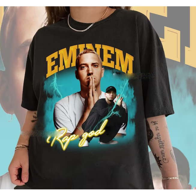 2024 bánh quế cho bạn bè Eminem Slim Shady 90S Rap Shirt, Rapper Album Vintage Y2K, Retro Unisex Áo 