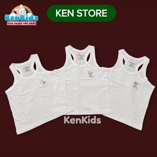 (17-28kg) COMBO 3 Áo ba lỗ trắng chất mát cho bé trai/ gái KEN STORE