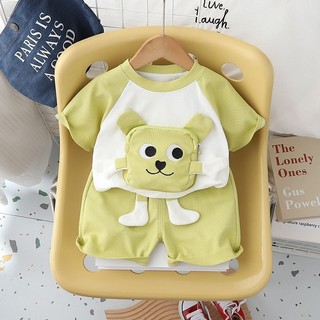  Bộ đồ quần áo trẻ em mùa hè phong cách mới cho bé trai 0-5 tuổi Trẻ sơ sinh Trẻ em Phiên bản Hàn Quốc Bộ đồ hai mảnh hợp thời trang 3