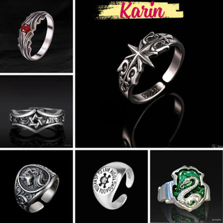  Nhẫn Nam KARIN Accessories Titan Thép Không Gỉ Màu Bạc - Nhẫn Hở Retro Ngôi Sao Hiphop Chrome Heart Thời Trang Cá Tính 