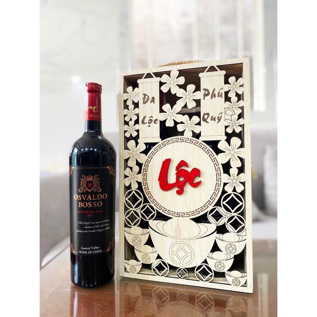 Set quà tặng 2 chai vang Chile Osvaldo - HG Lộc Quý