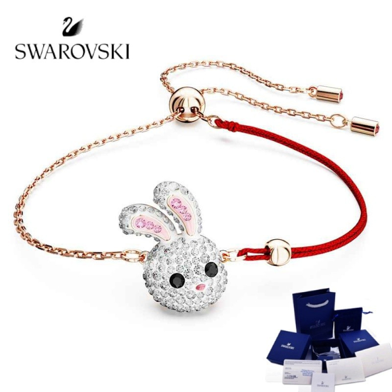 Vòng tay thỏ cung hoàng đạo Swarovski, hộp quà tặng kèm dây đỏ