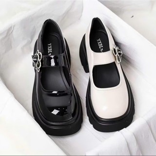 Chân gầy mỏng lùi size / Giày nữ lolita búp bê marry jane hoa trà chất da bóng mềm ôm chân cao cấp