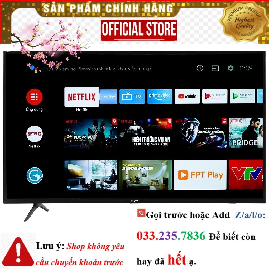  New Android Tivi Casper 43 inch 43UGS611 giá rẻ