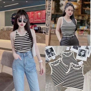 Áo thun body ba lỗ gân quảng châu sọc phối viền